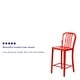 preview thumbnail 57 of 116, 2 Pack 24'' High Metal Indoor-Outdoor Counter Height Stool w/ Vertical Slat Back