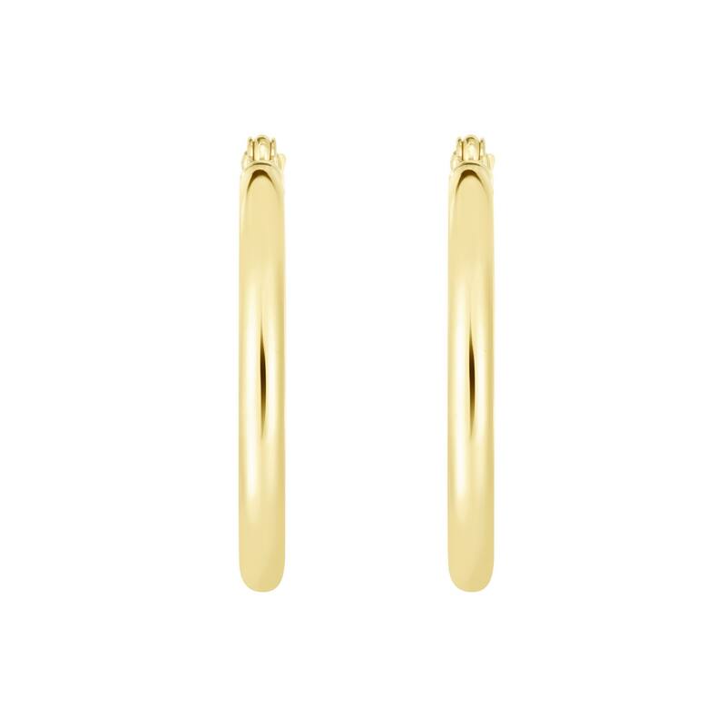 Curata 14k Yellow Gold 2x20mm Shiny Super Lite Tube Earrings