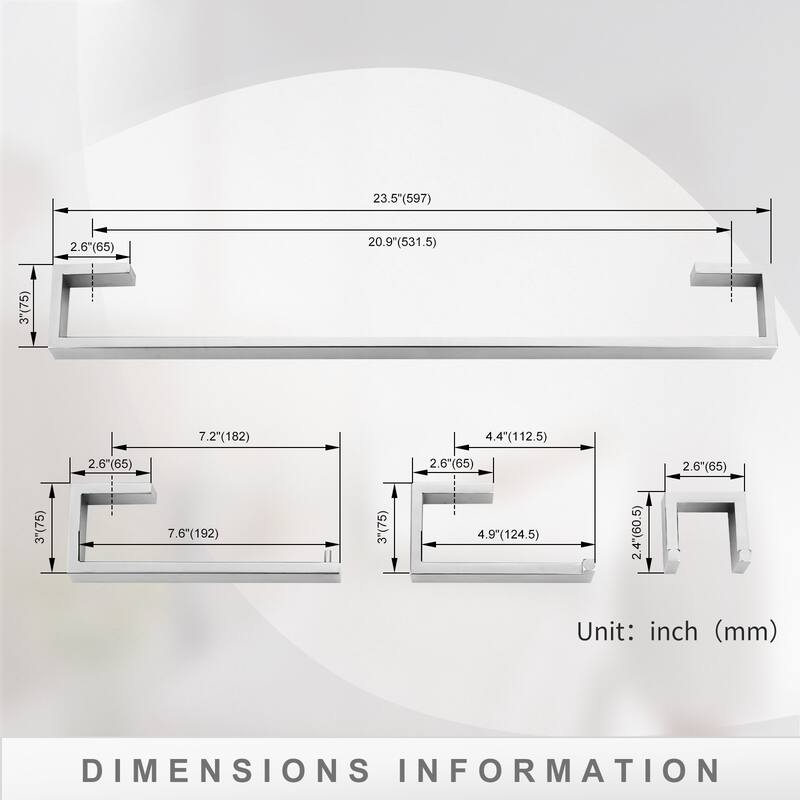 WOWOW Modern Style 4-Piece Bathroom Hardware Set with Installation Accessories