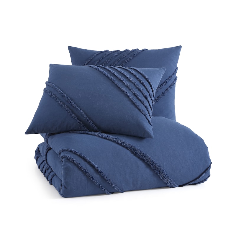 DKNY Chenille Block 3-pc Duvet Set