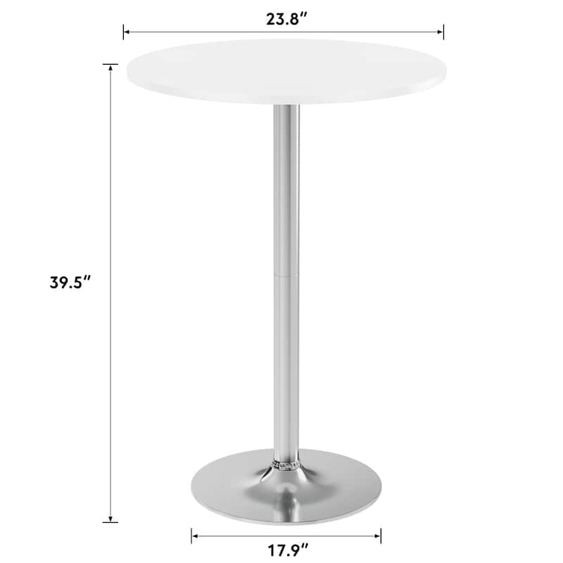 Homall Bistro Pub Table Round Bar Height Cocktail Table Metal Base MDF Top Obsidian Table with Black Leg 23.8inch Top - N/A