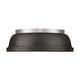 preview thumbnail 2 of 1, Golden Lighting Duncan 2-Light Flush Mount - Pewter - Rubbed Bronze Shade