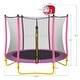 preview thumbnail 13 of 37, 5.5Ft Trampoline For Kids - 65" Outdoor & Indoor Mini Toddler Trampoline With Enclosure