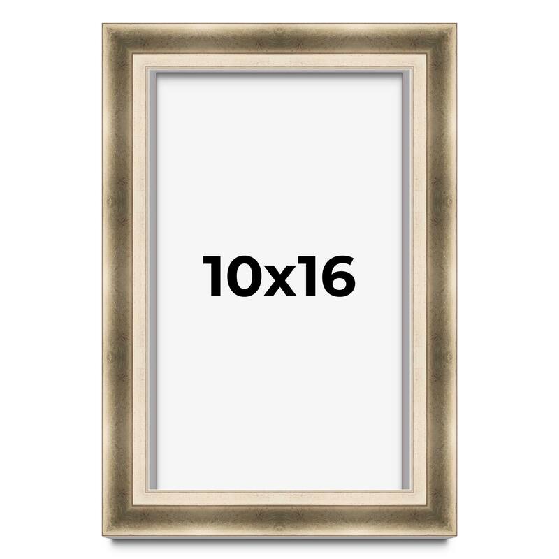 10x16 Shadow Box Frame Silver | 1.75 inches Deep Real Wood Traditional