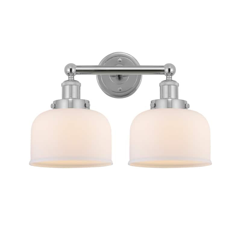 Innovations Lighting 616-2W-10-16-L Bell Vanity Bell 2 Light 16" Wide - Polished Chrome / Matte White