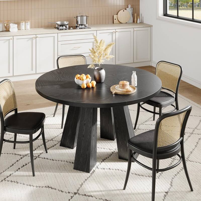 47" Farmhouse Kitchen Circle Dinning Table for Dining Room, Living Room