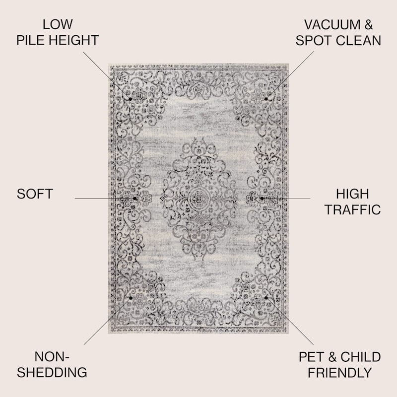JONATHAN Y Brooklyn Filigree Medallion Area Rug