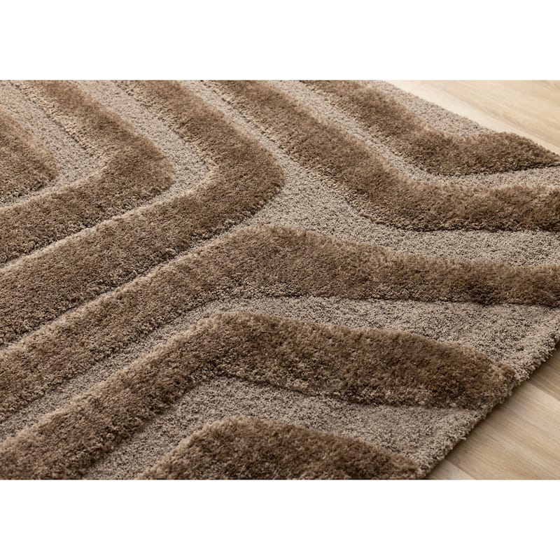 Rich Brown High Low Textured Pattern Run