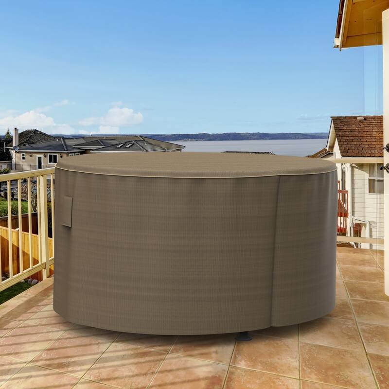 Budge StormBlock™ Hillside Black and Tan Round Patio Table Cover