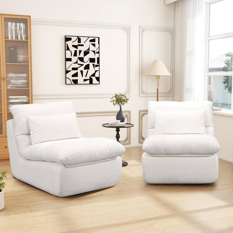 Sponge Single Sofa, 32" Boneless Sofa for Small Spaces Comfy Sofas with Removable Cover