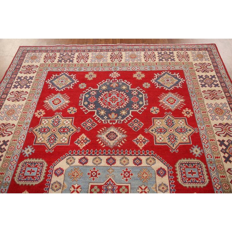 Traditional Red Kazak Oriental Area Rug Handmade Wool Carpet - 6'7"x 9'8"