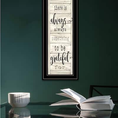 TrendyDecor4U Farmhouse "Be Grateful Collection" Framed Print Wall Art by Cindy Jacobs - Off-White