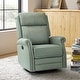 preview thumbnail 16 of 34, Alina Modern 20''w Genuine Leather Swivel Rocker Nursery Manual Recliner Chair with Rolled Arms by HULALA HOME Sage