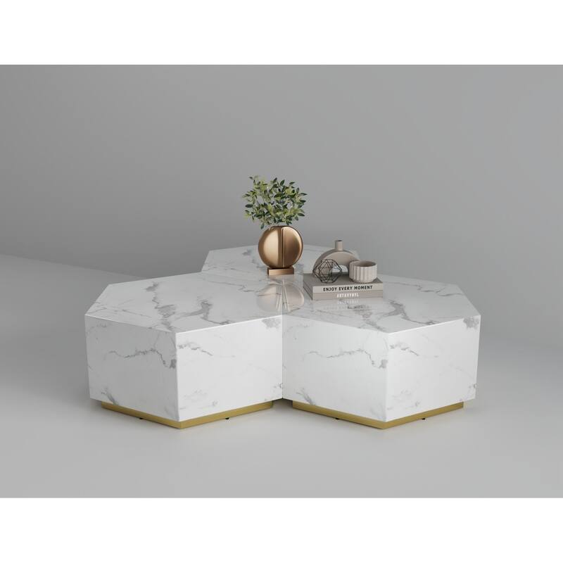 Hexagon MDF Coffee Table in White