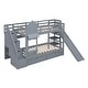 preview thumbnail 52 of 61, Merax Castle Style Bunk Bed with 2 Drawers 3 Shelves and Slide