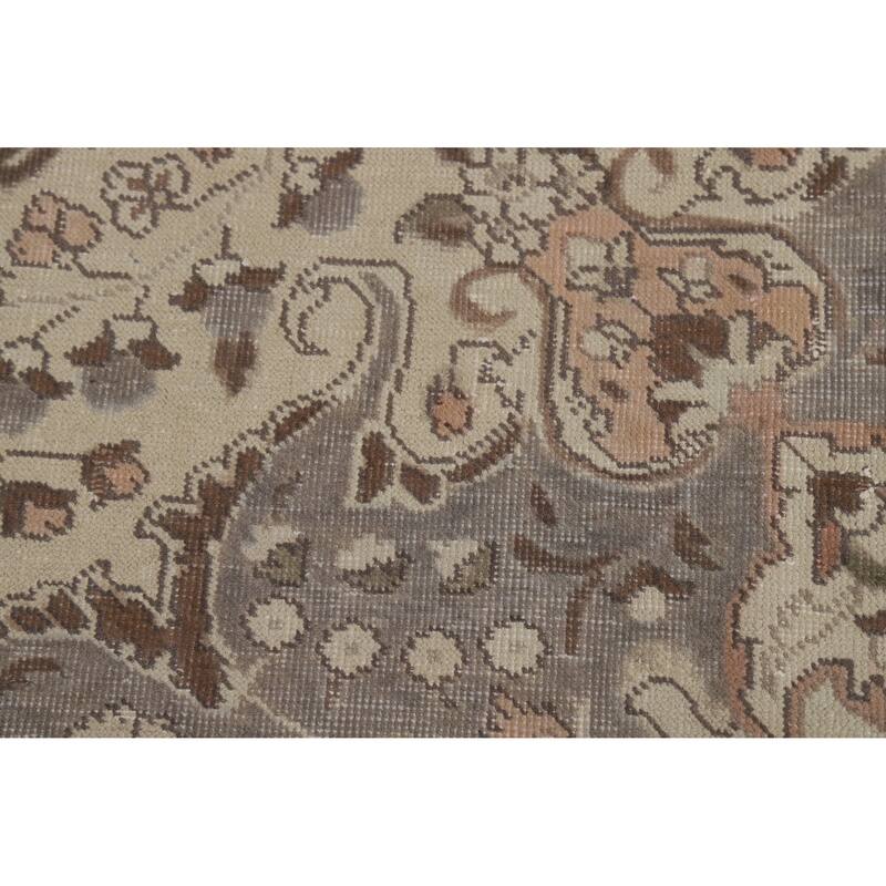 Tabriz Persian Vintage Rug Bedroom Hand-Knotted Wool Carpet - 8'5" x 11'2"