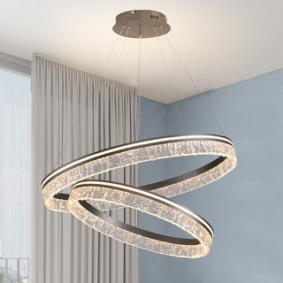 Modern LED Crystal Chandelier Round Chandelier Ring Pendant Light - Bed ...