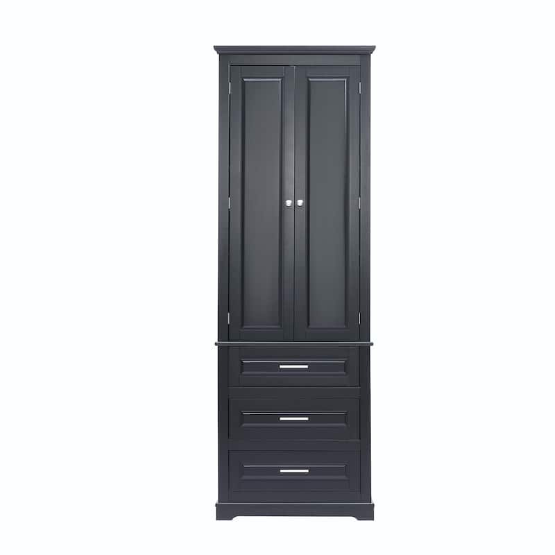 Bathroom Tall Storage Cabinet with Three Drawers