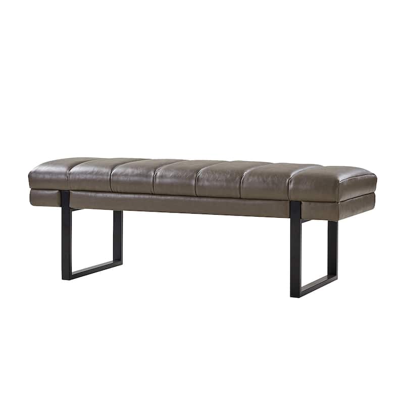 Laurens Modern 52.5'' Channel Tufted Bench with Mental Legs by HULALA HOME
