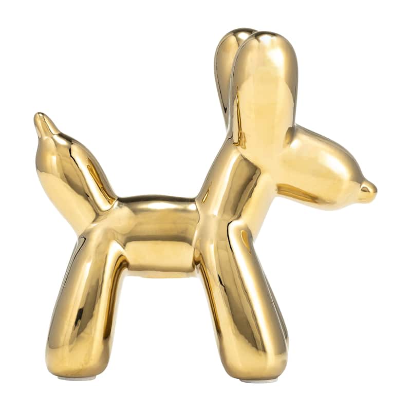 Sagebrook Home Ceramic Balloon Dog Figurine - Modern Decorative Accent Sculpture