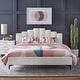 preview thumbnail 3 of 7, Lifestorey Stark Velvet Upholstered Modern Queen Platform Bed