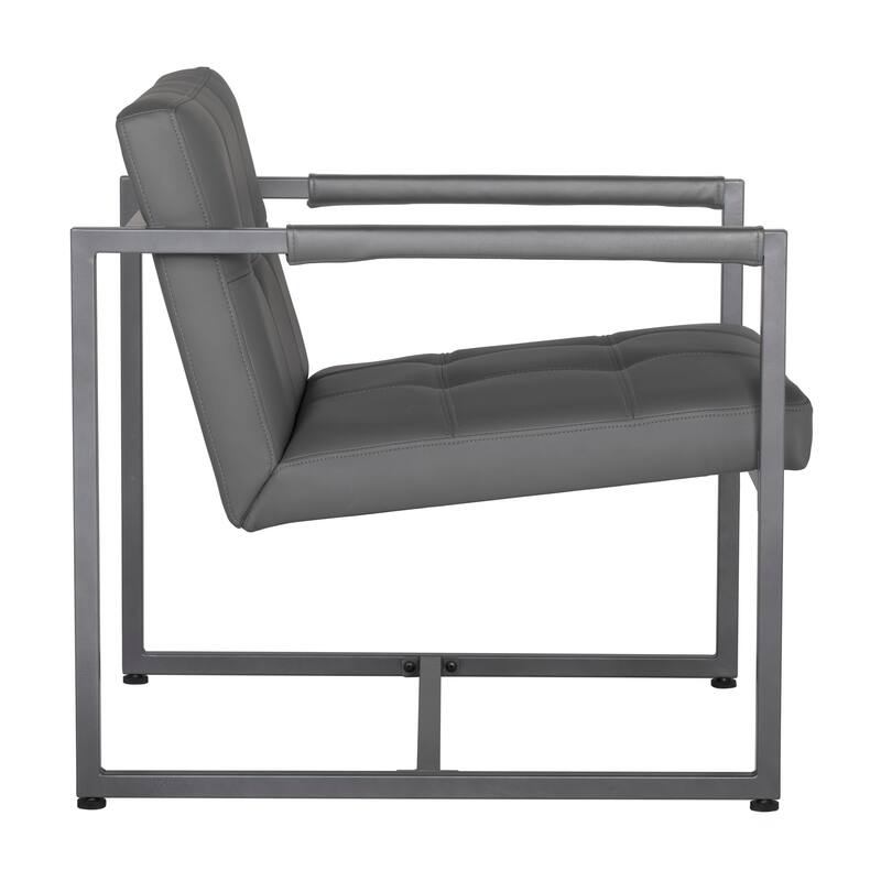 Studio Designs Home Camber Bonded Leather and Metal Mid-century Accent Chair