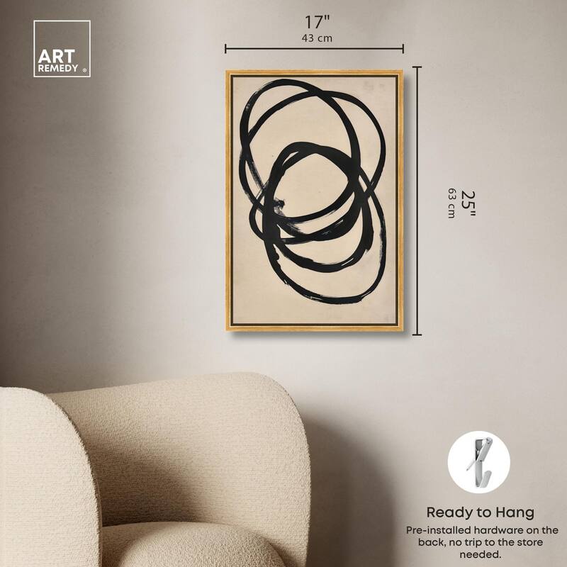 Beige Black II Canvas by Art Remedy