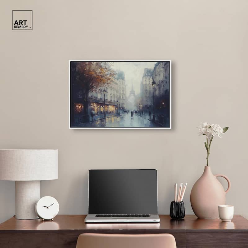 Foggy Paris Canvas by Art Remedy