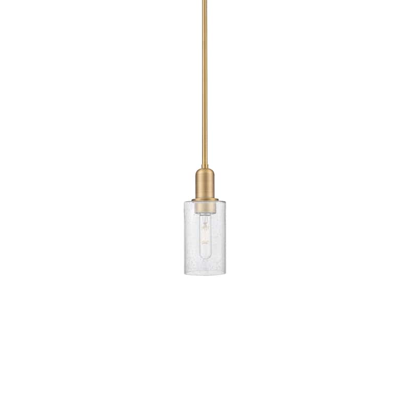 Innovations Lighting 716-1S-10-5 Clymer Pendant Clymer 5" Wide Mini - Brushed Brass / Seedy
