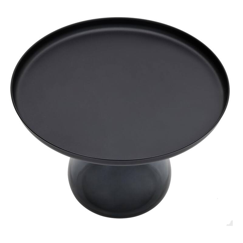 24" Matte Black Tray Top Aeryn Nesting Tabl With Smoky Gray Glass Base - 24x17