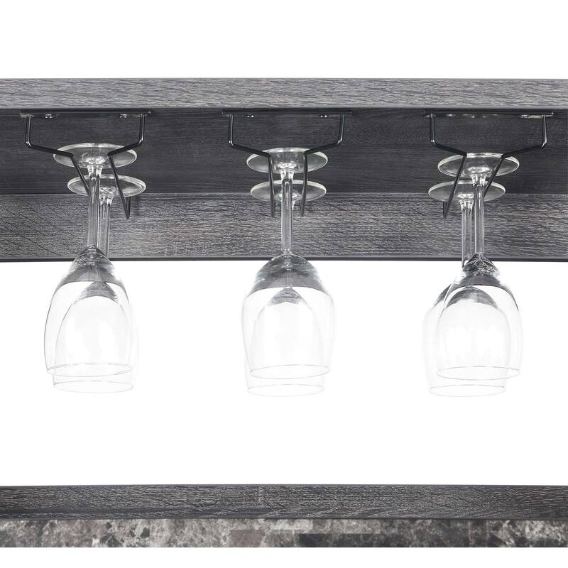 Convenience Concepts Newport 2 Drawer Serving Bar with Wine Rack and Shelves