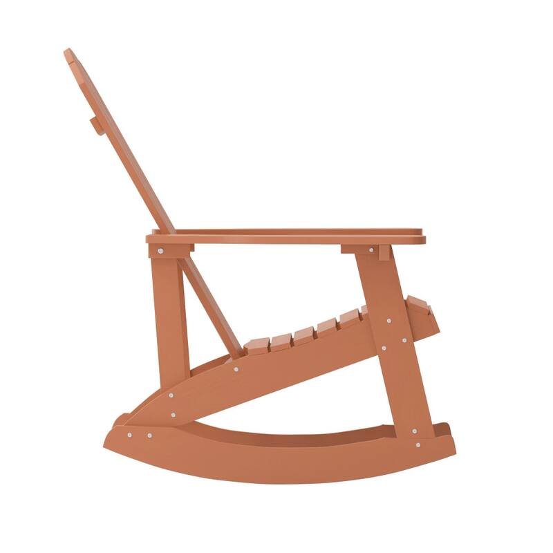 All Weather Polyresin Wood Rocking Adirondack Chair