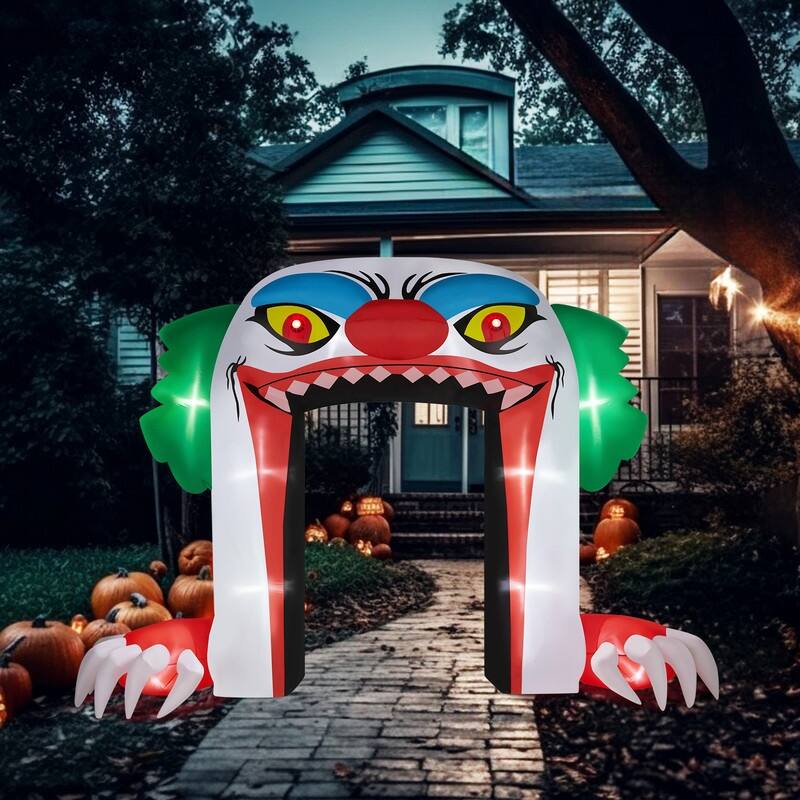 9.8FT Clown Archway Inflatable Halloween Outdoor Decorations - Black