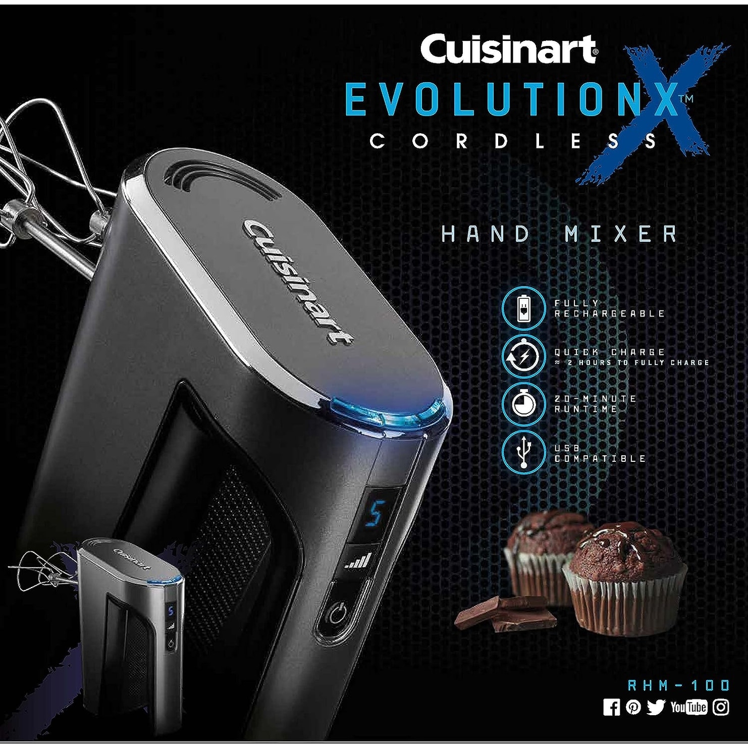 Cuisinart Evolution X Cordless 5 Speed Hand Mixer