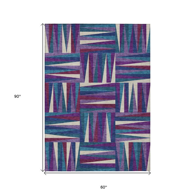 HomeRoots Geometric Transitional Rectangle Outdoor Rug