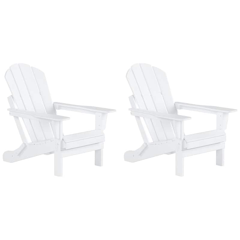 Laguna Hdpe All Weather Outdoor Patio Foldable Adirondack Chairs Conversation Set (3-Piece Set)