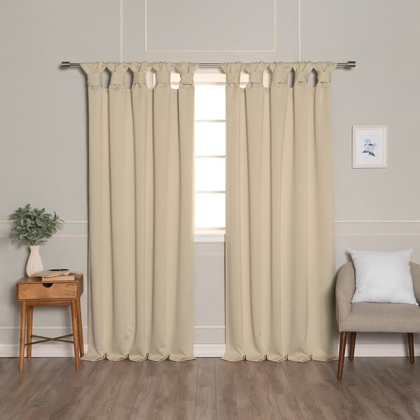 slide 2 of 43, Aurora Home Thermal Insulated Blackout Knotted Tab Curtains
