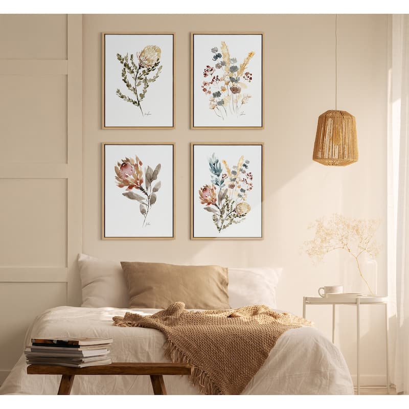 Kate and Laurel Sylvie Wild Salvia Framed Canvas by Sara Berrenson