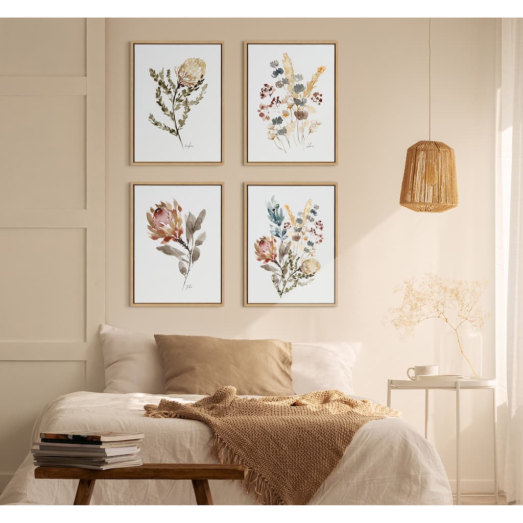 Kate and Laurel Sylvie Wildflower Bunch Framed Canvas by Sara Berrenson
