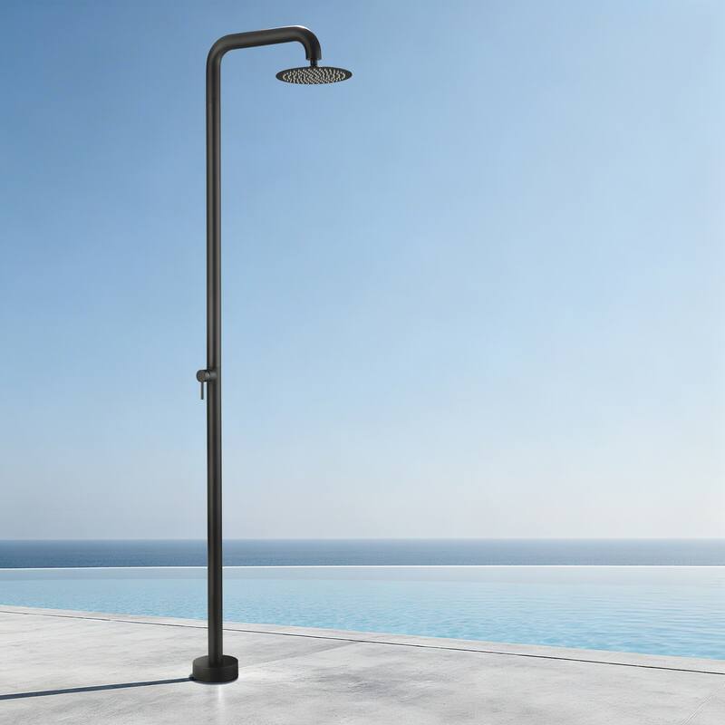 81"H Stainless Steel Freestanding Outdoor Shower with Handheld Shower