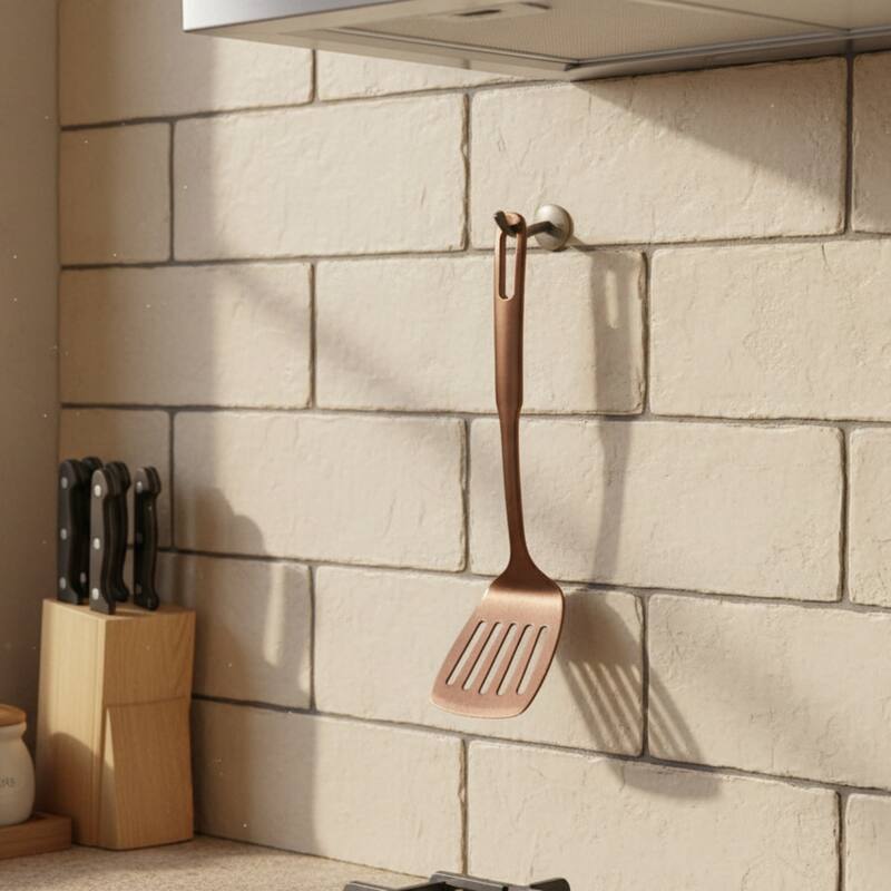 Amco 5-Piece Stainless Steel Cooking Utensil Set, Copper - 14" H