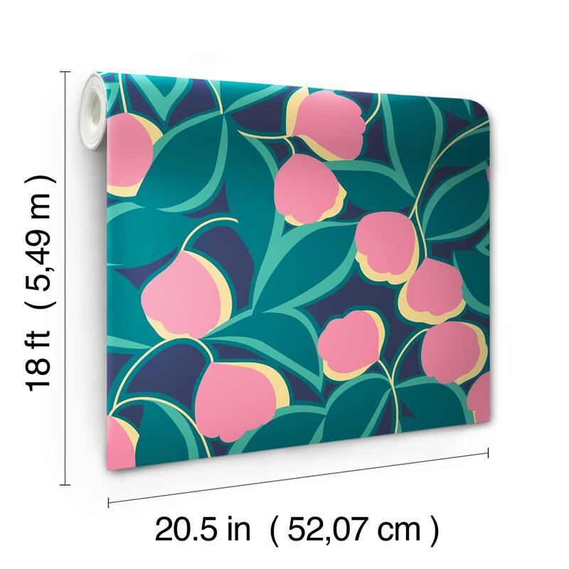 Megan Carter Talia Navy Peel and Stick Wallpaper