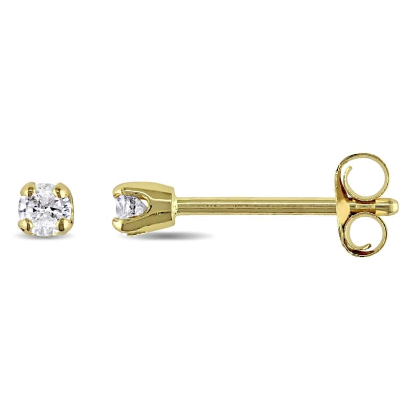 Miadora 14k White or Yellow Gold 1/10ct TDW Round Diamond Stud Earrings