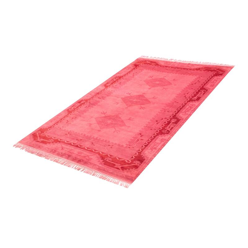 ECARPETGALLERY Hand-knotted Color Transition Pink Wool Rug - 6'2 x 9'9