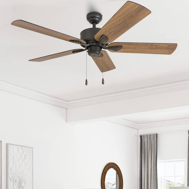The Gray Barn Harkye Farmhouse 52-inch Aged Bronze Ceiling Fan in Barnwood/Tumbleweed Blades