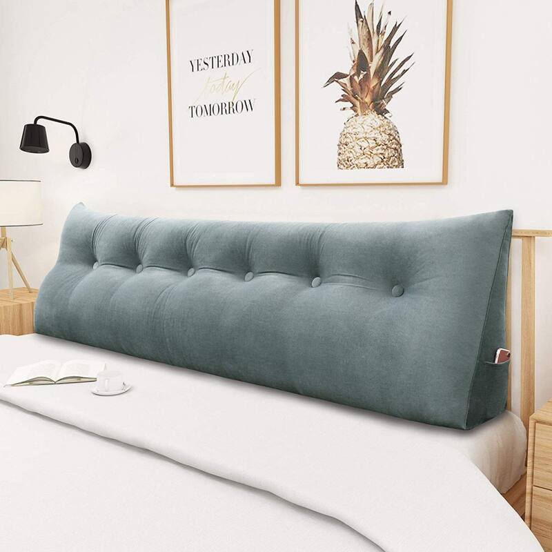 WOWMAX Bed Rest Wedge Bolster Headboard Back Support Pillow Velvet