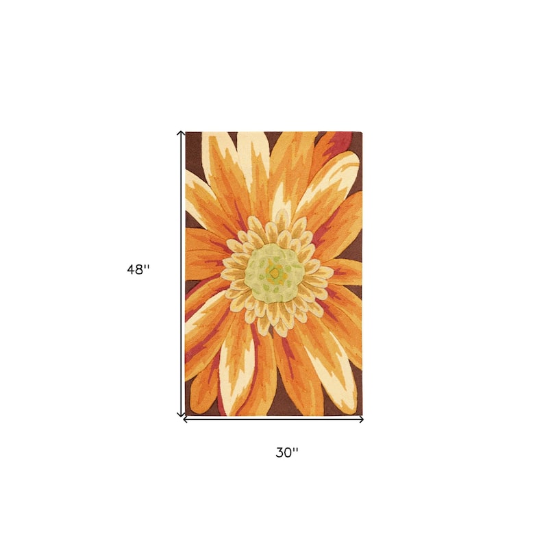Gefam Floral Stain Resistant Area Rug By HomeRoots - 48' X '30' X '0.25