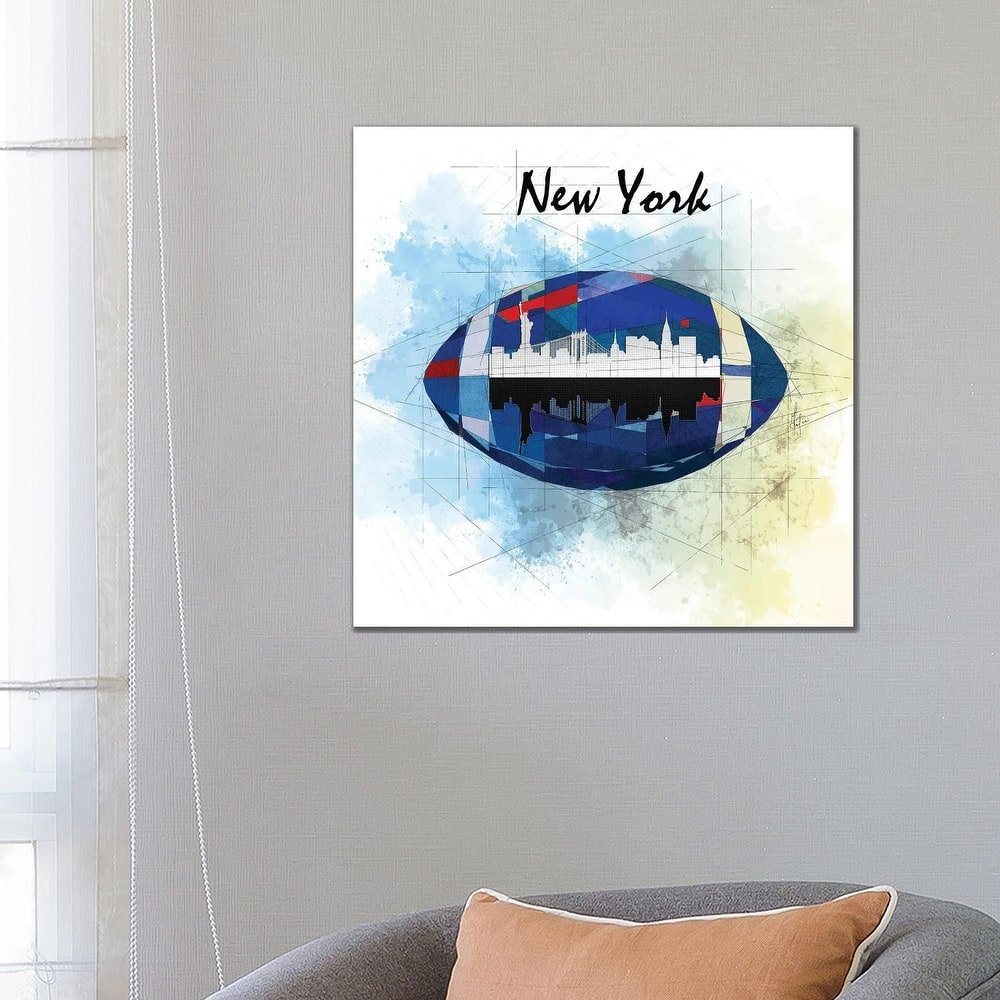 iCanvas "Football New York Giants" by Katia Skye Canvas Print