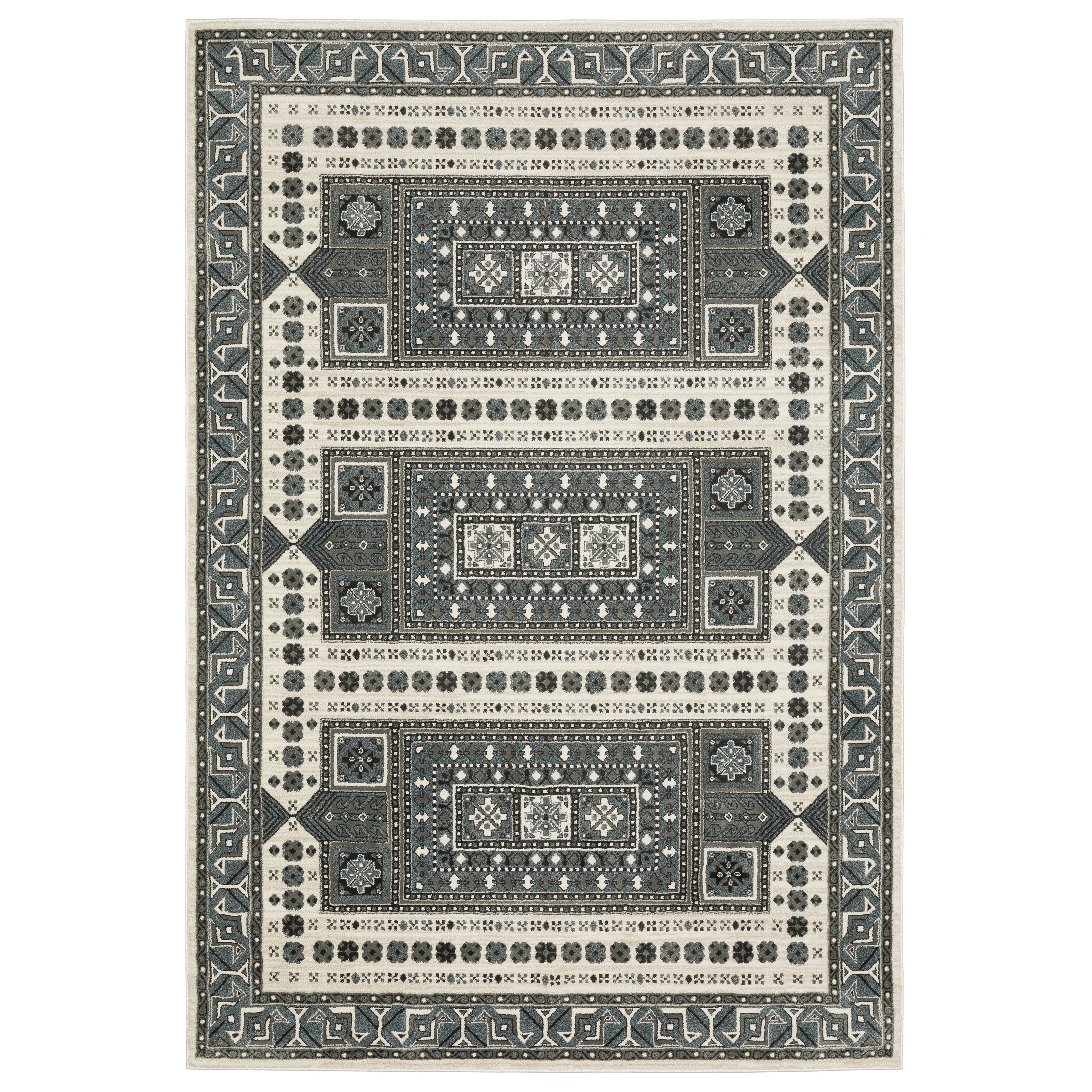 Style Haven Ripley Moroccan Grey/ Blue Mixed Pile Area Rug