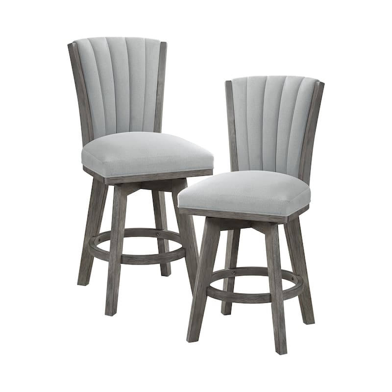 Calendula Velvet Swivel Counter Height Chair (Set of 2) - Gray